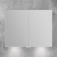 Зеркальный шкаф BelBagno SPC-2A-DL-BL-900 900х130х700 с нижней подсветкой двери, с 2-х сторонним зеркалом от Водопад  фото 3