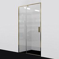Душевая дверь WasserKRAFT Aisch 55P04 900х2000, прозрачное стекло, профиль матовое золото от Водопад  фото 1