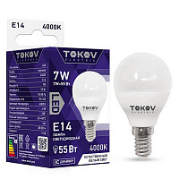 Лампа светодиодная Tokov Electric TKE-G45-E14-7-4K, 7 Вт, G45 4000 К, Е 14, 176-264 В от Водопад  фото 1