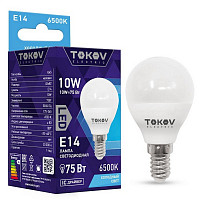 Лампа светодиодная Tokov Electric TKE-G45-E14-10-6.5K, 10 Вт, G45 6500 К, Е 14, 176-264 В от Водопад  фото 1