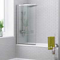 Шторка для ванны WasserKraft 41S02-100 LM 1000х1400, профиль хром, матовое стекло, левая от Водопад  фото 1