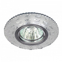 Светильник Эра Б0028083 DK LD8 SL/WH точечный, цоколь GU5.3, декор со светодиодной подсветкой, прозрачный от Водопад  фото 1