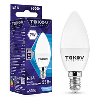 Лампа светодиодная Tokov Electric TKE-C37-E14-7-6.5K, 7 Вт, С37 6500 К, Е 14, 176-264 В от Водопад  фото 1