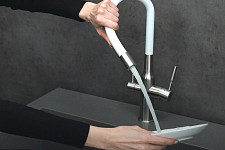 Смеситель Lemark Expert LM5083S-White для кухни, гибкий излив, сталь/белый от Водопад  фото 4