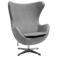 Кресло Bradex EGG CHAIR серый, искусственная замша от Водопад  фото 1