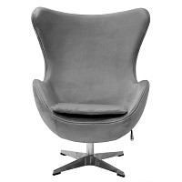 Кресло Bradex EGG CHAIR серый, искусственная замша от Водопад  фото 2