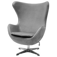 Кресло Bradex EGG CHAIR серый, искусственная замша от Водопад  фото 3