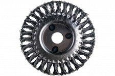Корщетка дисковая прямая КУРС 39031, посадочный диаметр 22,2 мм, стальная витая проволока 150 мм от Водопад  фото 1