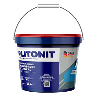Мастика Plitonit WaterProof Standard Н009295 эластичная гидроизоляционная базового уровня для внутренних работ, 14 кг от Водопад  фото 1