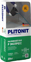 Наливной пол Plitonit Р Экспресс Н006524 быстротвердеющий самовыравнивающийся наливной пол, 20 кг от Водопад  фото 1