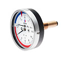 Термоманометр Росма ТМТБ-4 D 100 мм, 0-150*C, 16 бар, 1/2&quot; НР L=46, аксиальный/осевой, с клапаном