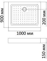 Душевой поддон Bandhours Rectangular 910-Tray 90х100 от Водопад  фото 2