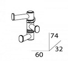 Держатель для полотенец поворотный тройной FBS Universal UNI 039 (компонент для штанги) от Водопад  фото 2