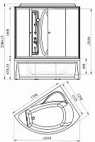 Душевой бокс Радомир Вирсавия 1-04-1-1-5-0701 170х125х238, с г/м, стекло матовое, левый, (комплет2) от Водопад  фото 2