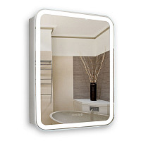 Зеркало-шкаф Azario Фиджи 60 LED-00002363 602х800х140 c подсветкой и диммером, часы от Водопад  фото 1