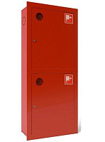 Шкаф пожарный ШПКО-12УН (ШПК-320-12-Н ВЗК) 1300х540х350 мм, для двух рукавов и двух огнетушителей, встраиваемый закрытый Красный от Водопад  фото 1