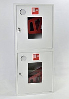Шкаф пожарный ШПКО-12УН (ШПК-320-12-Н ВОБ) 1300х700х350 мм, для двух рукавов и двух огнетушителей, встраиваемый открытый Белый от Водопад  фото 1