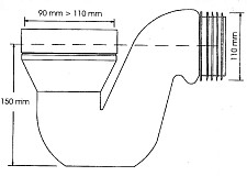 Труба фановая с прокладкой D90-110мм, горизонтальная MRWC45 от Водопад  фото 2
