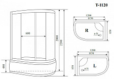 Уценка. Душевая кабина Timo Standart T-1120P R 1200х850х2200 без г/м., поддон 48см, правая, УЦ-ОПТ-000000491 от Водопад  фото 3