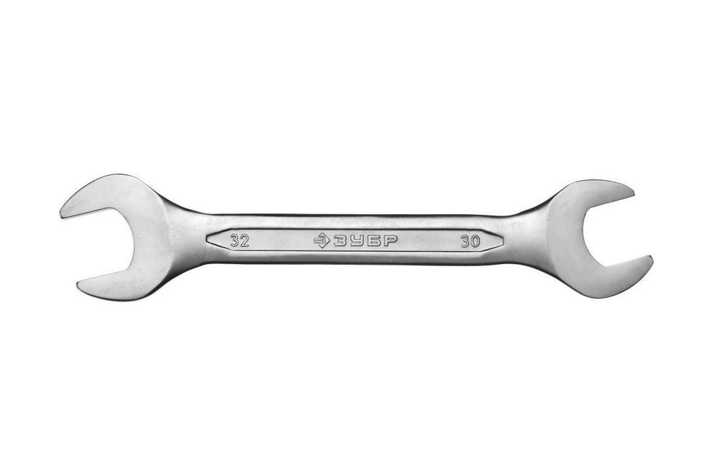 Рожковый гаечный ключ Зубр 30 x 32 мм накидной гаечный ключ изогнутый зубр 12 x 13 мм