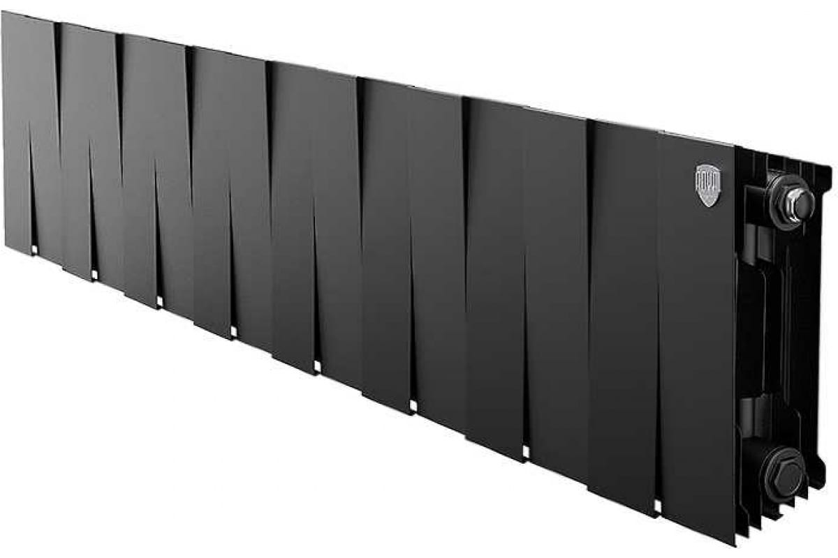Биметаллический радиатор Piano Forte 200/100 мм, 16 секций, боковое подключение, Noir Sable