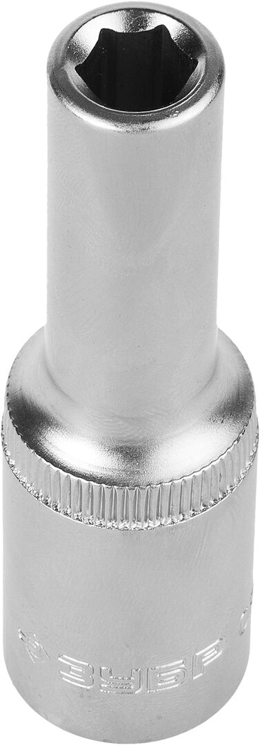 Головка торцовая Зубр Мастер 27726-08 удлиненная, Cr-V, FLANK, хроматированное покрытие, 8мм