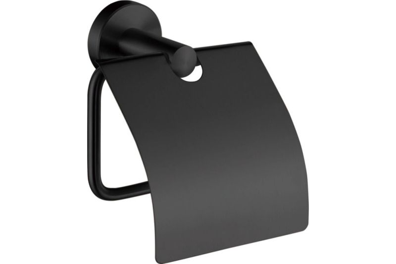 Держатель для туалетной бумаги с крышкой L71703B, цвет черный