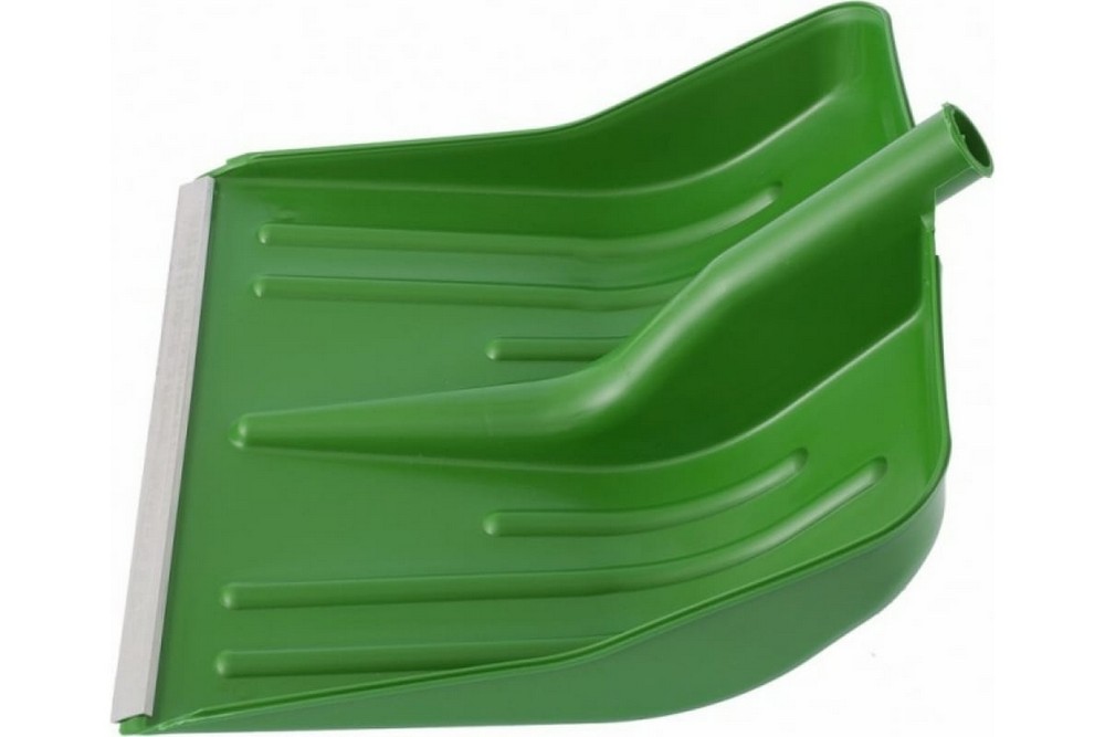 Лопата для уборки снега Сибртех 61619 пластиковая, зеленая, 420х425 мм, без черенка лопата для уборки снега palisad