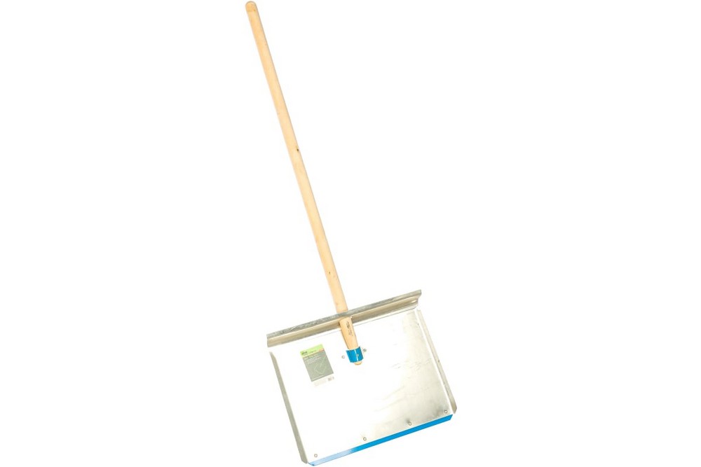 Лопата для уборки снега Сибртех 61489 тротуарная, алюминиевая, 500х400х1420, деревянный черенок телескопический скрепер для уборки снега fiskars