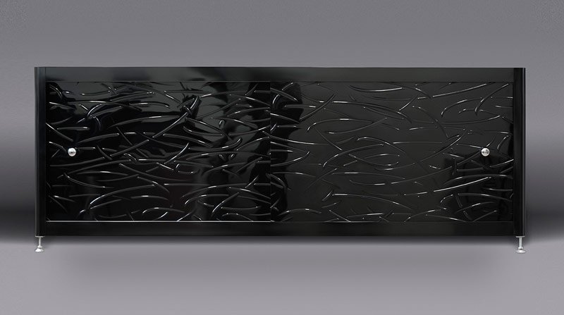 Экран под ванну 3 дв.Grass Black 1501-1700мм, высота (до 650мм)
