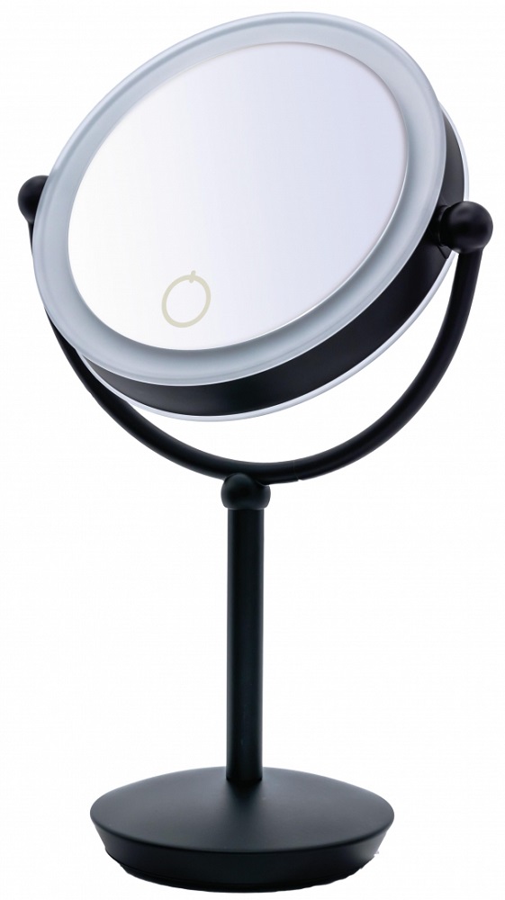 Зеркало косметическое настольное Moana О3207510 1х/5х-увелич. LED сенсор чёрный