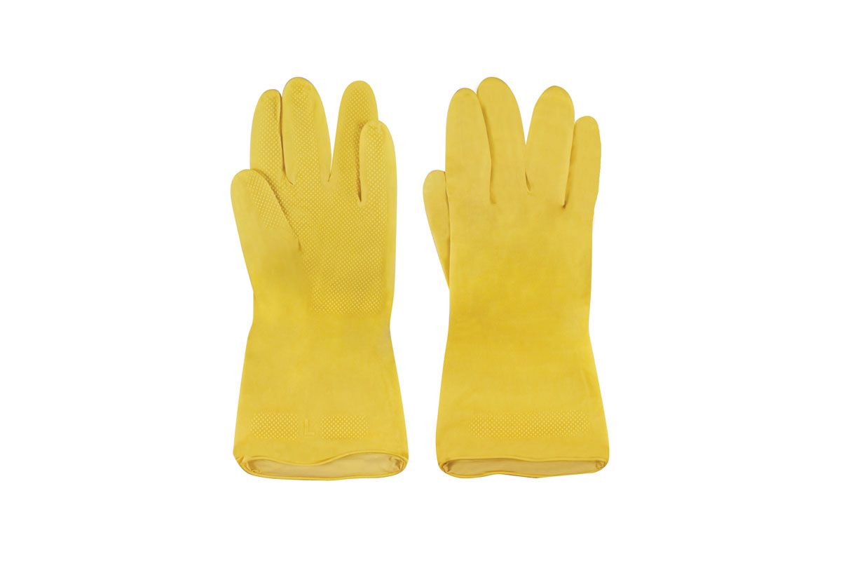 Перчатки 12401 хозяйственные латексные, внутреннее напыление, размер L перчатки хозяйственные латексные размер s тм чистюля