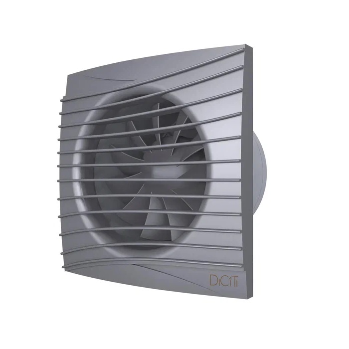 Бытовой вентилятор Silent 4C Dark Gray metal, D100 мм, 25 дБ, 90 м3/ч, ABS-пластик, темно-серый, обратный клапан