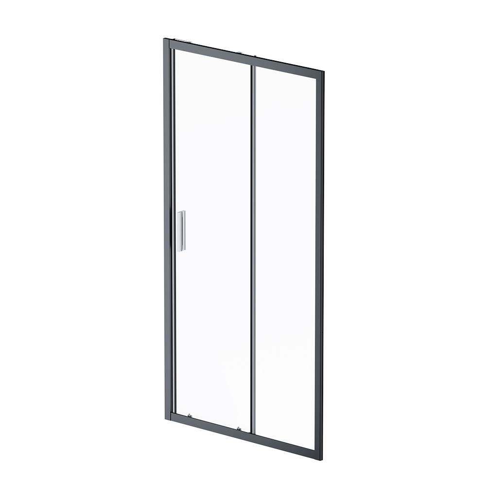 Душевая дверь Gem Solo W90G-100-1-195BT 100х195, стекло прозрачное, профиль черный матовый - фото 1
