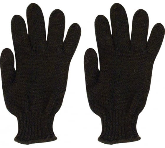 Перчатки 12500 вязаные утепленные, полушерстяные, двойной вязки (3 нити)
