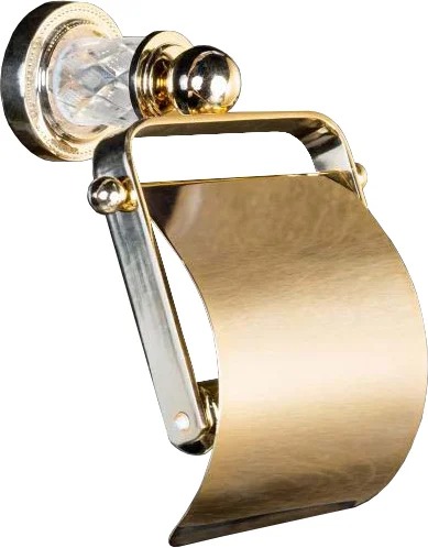 Держатель туалетной бумаги Murano Cristal 10901-CRST-G с крышкой, золото