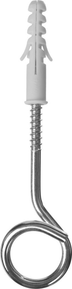 Распорный дюбель Зубр 30695-12-60 ЕВРО полипропиленовый с шурупом-кольцом 12 х 60 / 8 х 135 мм 15 шт.