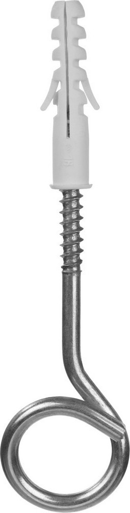 Распорный дюбель Зубр 30696-12-60 ЕВРО полипропиленовый с шурупом-кольцом 12 х 60 / 8 х 135 мм 2 шт.