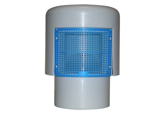 Клапан вакуумный D110мм, 37л/с, серый, синяя сетка