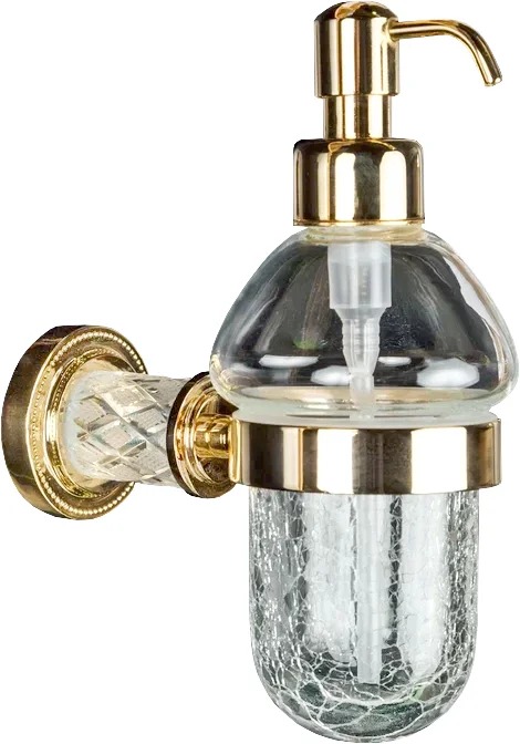 Дозатор жидкого мыла Murano Cristal 10912-CRST-G настенный, золото