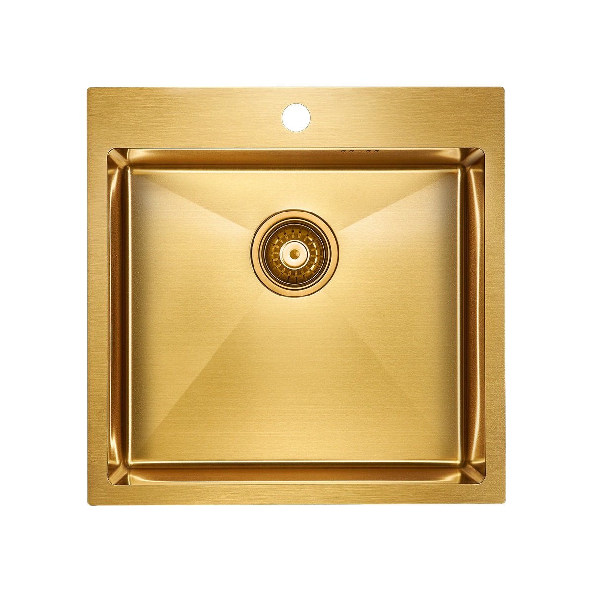 Мойка Kroner PM215151-BG 510х510 мм, нержавеющая сталь, 1 чаша, квадратная, цвет брашированное золото