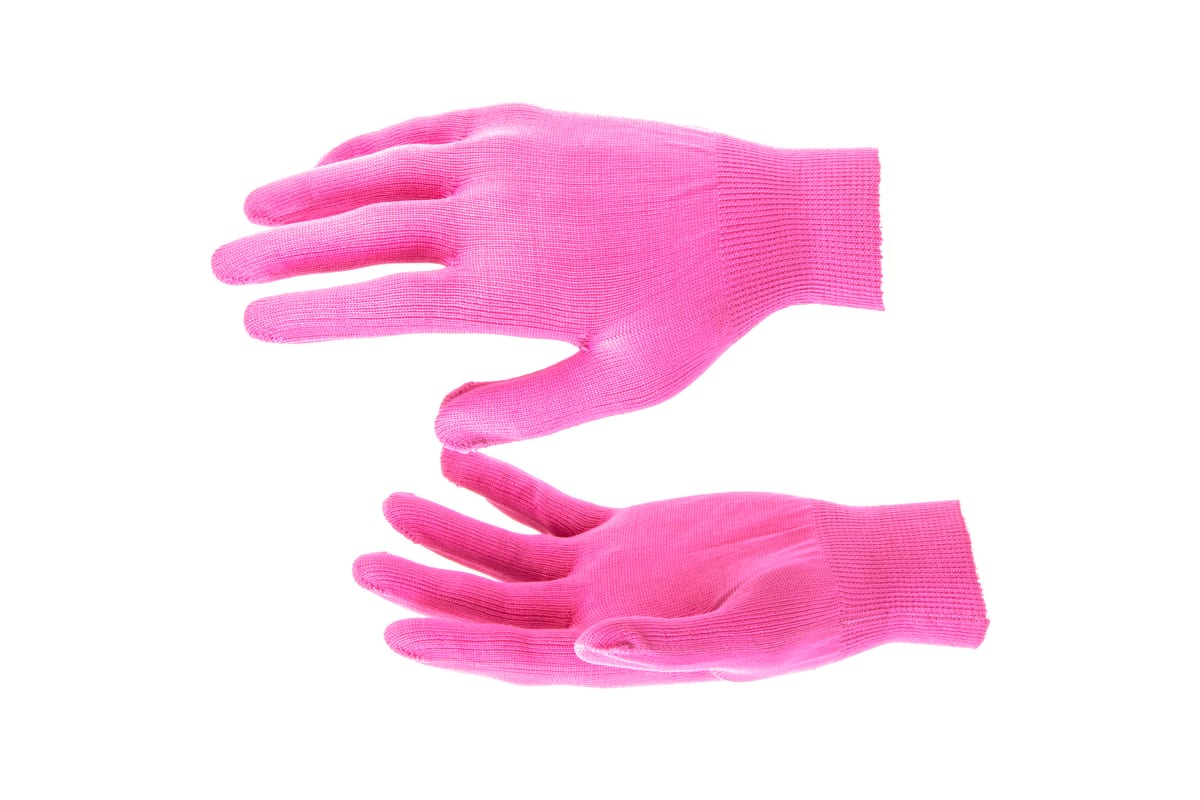Перчатки 67821 из синтетической нити, 13 класс, розовая фуксия, L