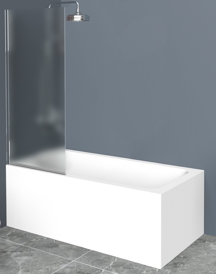 Шторка для ванны Uno-V-1-85/150-P-Cr, 850х1500 мм, стекло текстурное, распашная, профиль хром
