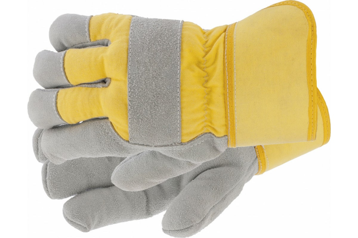 Перчатки Сибртех 67903 спилковые комбинированные, усиленные, утолщенные, размер XL комбинированные утолщенные спилковые перчатки сибртех
