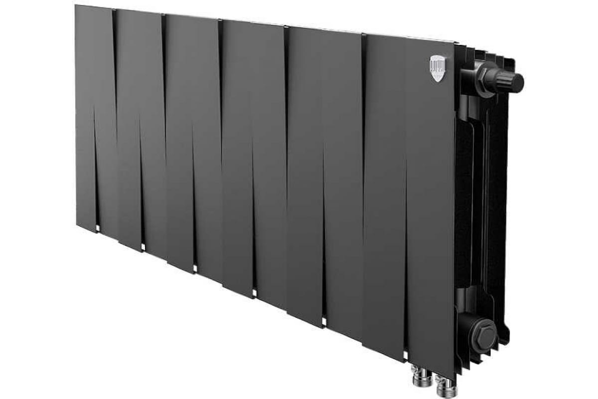 Биметаллический радиатор Piano Forte 300/100 мм, 12 секций, боковое подключение, Noir Sable