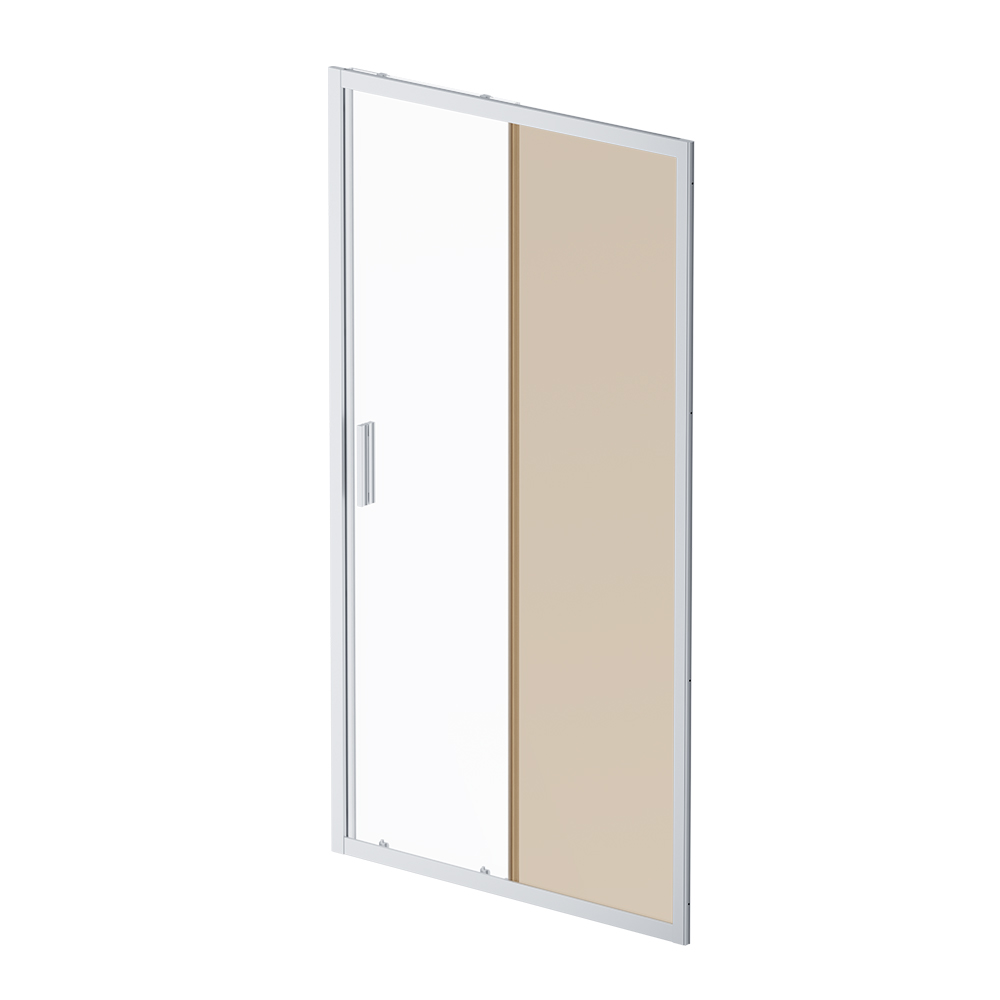 Душевая дверь Gem Solo W90G-110-1-195MBr 110х195, стекло бронзовое, профиль хром матовый - фото 1
