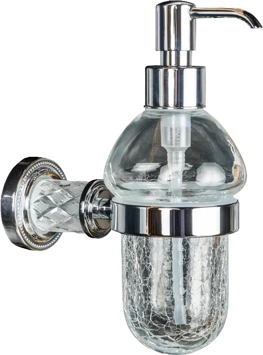 Дозатор жидкого мыла Murano Cristal 10912-CRST-CH настенный, хром