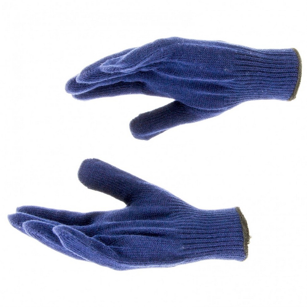 Перчатки Сибртех 68655 трикотажные, акрил, цвет: синий, оверлок