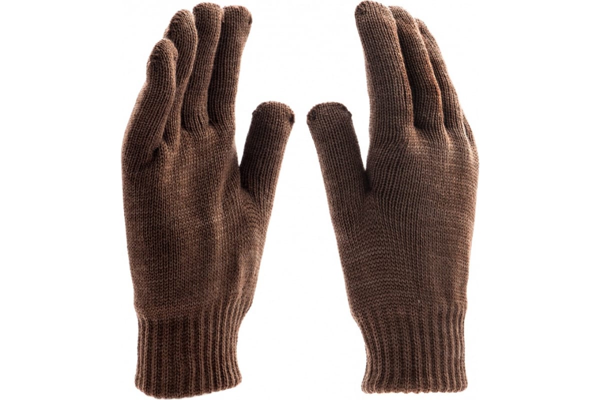 Перчатки Сибртех 68633 трикотажные, двойные, полушерстяные утепленные полушерстяные перчатки ампаро
