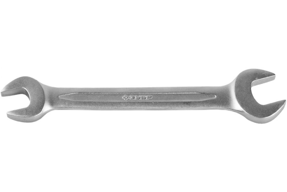 Рожковый гаечный ключ Зубр 14 x 15 мм накидной гаечный ключ изогнутый зубр 12 x 13 мм